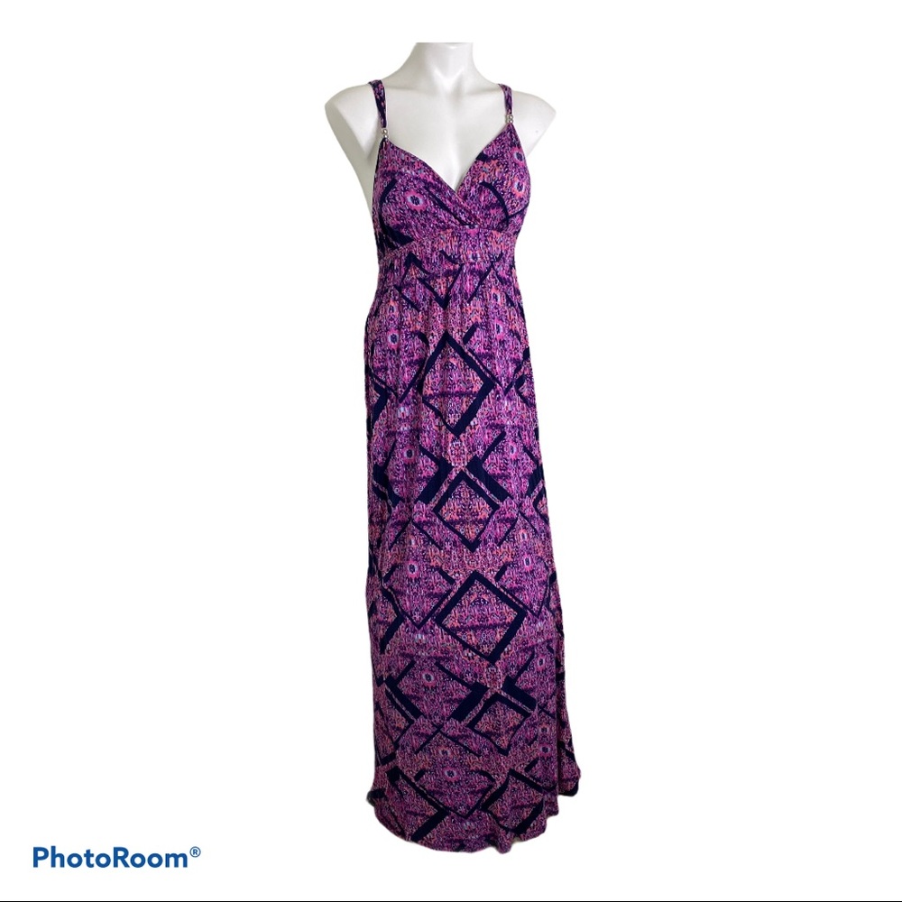 New Directions Abstract Maxi Dress Size Medium